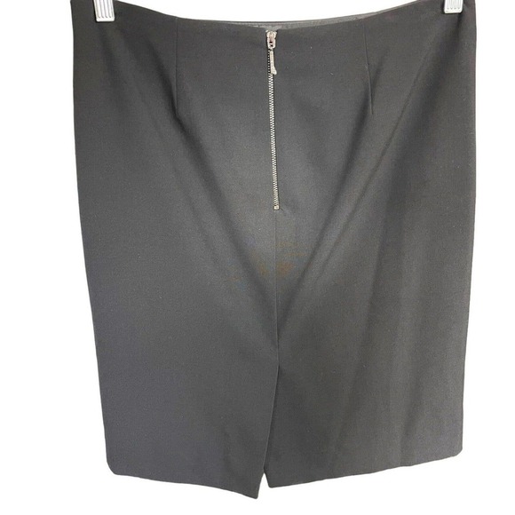 Anne Klein Black Mini Pencil Skirt Lined Slit Career sz 4 - Picture 2 of 3